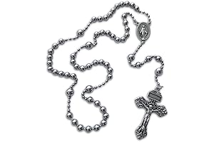 Rosario de plata 925 para hombres: WWI Combat Rosary - Silver Finish