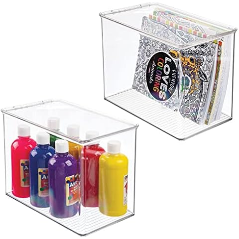 mDesign Caja con Tapa abatible de plástico – Caja organizadora Cover