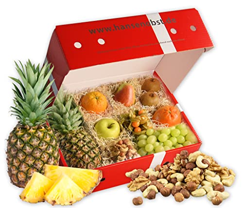 Hansen Obst - Geschenkbox - fruchtige Obst-Box - “Balance-Snack” - Präsentkorb - Obst-Geschenkset - gefüllte Obstkiste - Obstbox mit frischem Obst