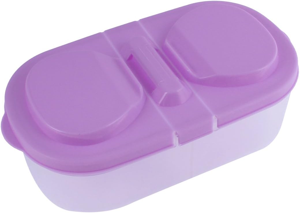 Ruilogod Plastic Kitchen 2 Compartments Salt Storage Container Box Case Purple (id: d3f 87d c4c 7bb fdb