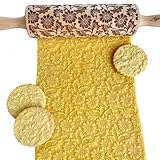 MOSS ROSE Embossed Rolling Pin for Ceramic. Clay Roller and Ceramic Stamp for Embossing Pottery. Baking Gifts for Women by Algis Crafts for Embossed Cookies