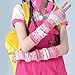 yueton Y2K Sweet Pink Arm Cover Cute Knitted Arm Sleeves Warmer Fingerless Gloves Fashion Clothing Accessories for Party Prom Cosplay