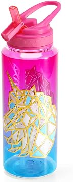 Cute Water Bottle with Straw for Girls Women, BPA FREE Tritan &Leak Proof & Carry Handle & Pretty Design, 32oz/950ml Foil Unicorn
