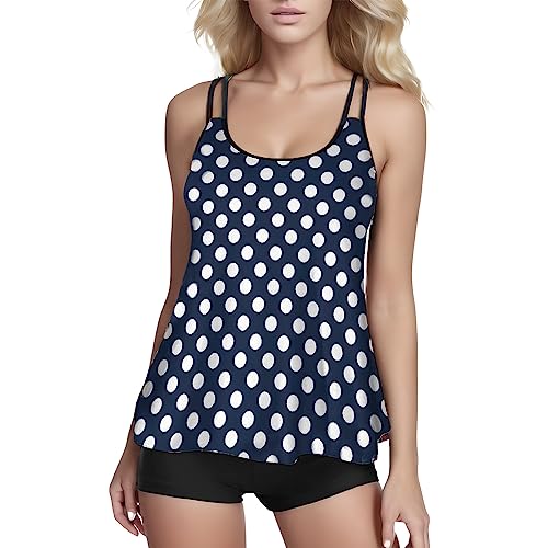 Maillot de bain tankini avec short taille XL bleu marine pour femme
