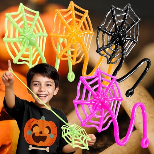 Glow Fever 24Pcs Sticky Spider Web Party...