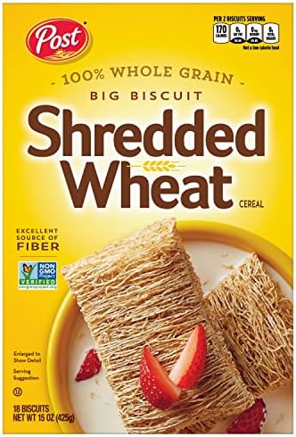 Shredded Wheat Big Biscuit, Whole Grain Breakfast Cereal, 15 oz Box
