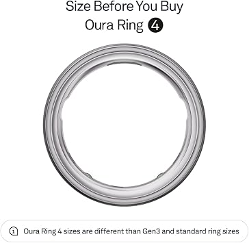 Oura Ring 4 - Brushed Silver - Size 13 - Sleep, Activity, Womens Health, AI Advisor, Up to 8 Days of Battery Life, Size Before You Buy, Android & iOS Compatible