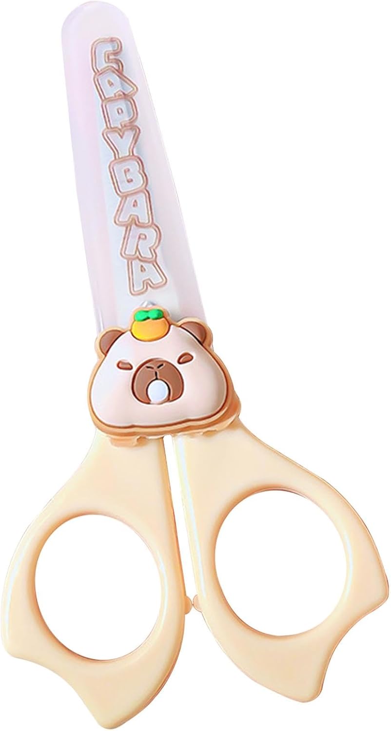 Cute Capybara Scissors, Children's Scissors - Capybara - Skimmed Typing Scissors for Children - Activities for Children, Non-Slip Grip Students