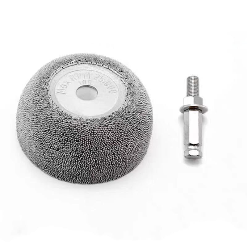 ROCHEE GJ107 Aluminum Oxide Buffing Wheel Tool 2 1/2"" Flared Contour Wheels 3/8"" BORE SSG 170 Tire Repair Tool with Adapter for Universal Car, silver