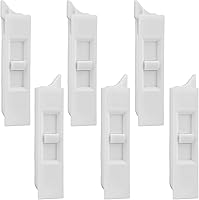 JPKTA 6pcs Spring Loaded Window Tilt Latch Pairs - Snap-in White Plastic Locks for Sliding Windows, Easy Install Home Replacement