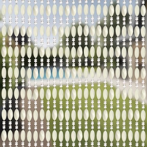 Trente Rideau à perles duo - Moustiquaire pour fenêtre - Différentes tailles et couleurs - Pour porte de balcon - Avec perles anti-insectes - Blanc - 90 x...
