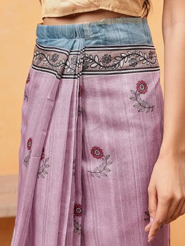 Image of Amazon Brand - Anarva Pattu Art Silk Woven Ready To Wear Saree Pink