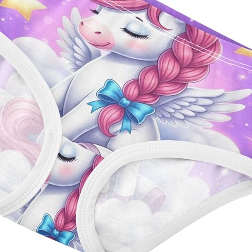 Cotton Toddler Girls Underwear Cute Pink Unicorn Purple Girl Panties Cute Florals Kids Briefs Undies 2t4