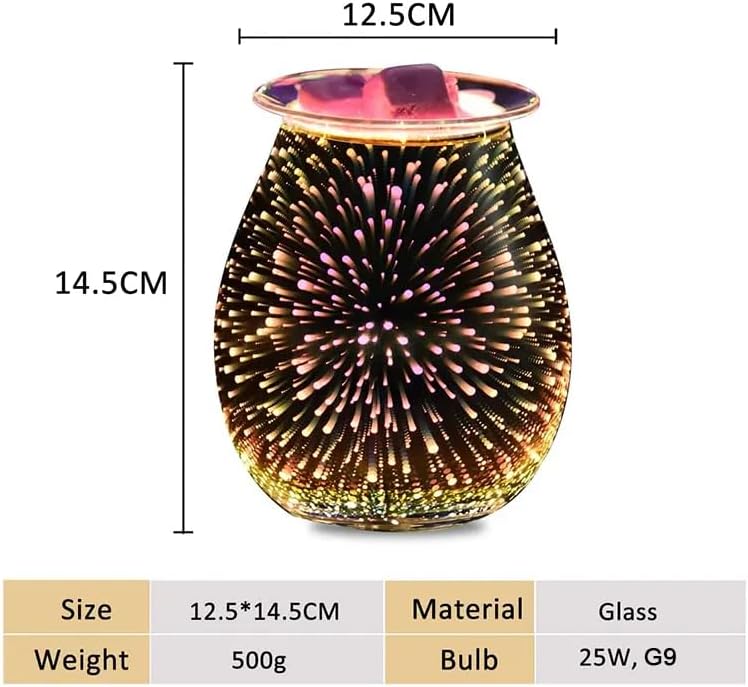 Dicimi 3D Candle Candle Warmer, Electric Oil Burner, Fragrance Warmer for Home Office Bedroom Living Room Present and Decorations (3D Fireworks) - Thumbnail 2