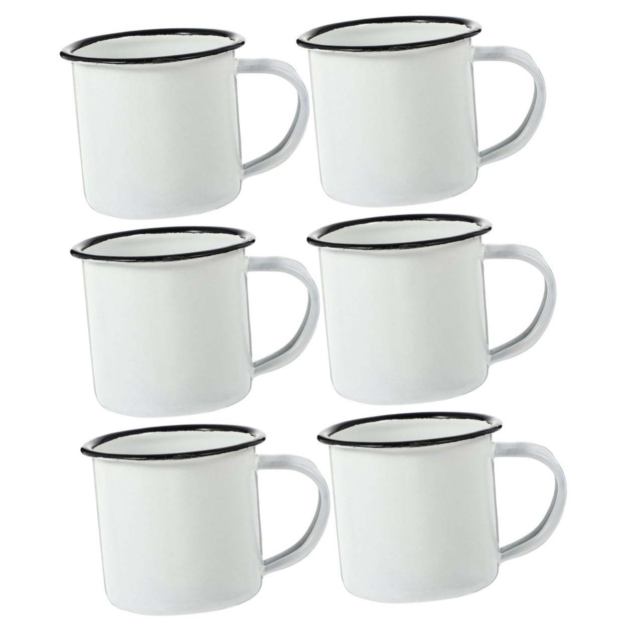Mug émail portable blanc Gatuida gobelet vintage incassable et vaisselle de camping rétro