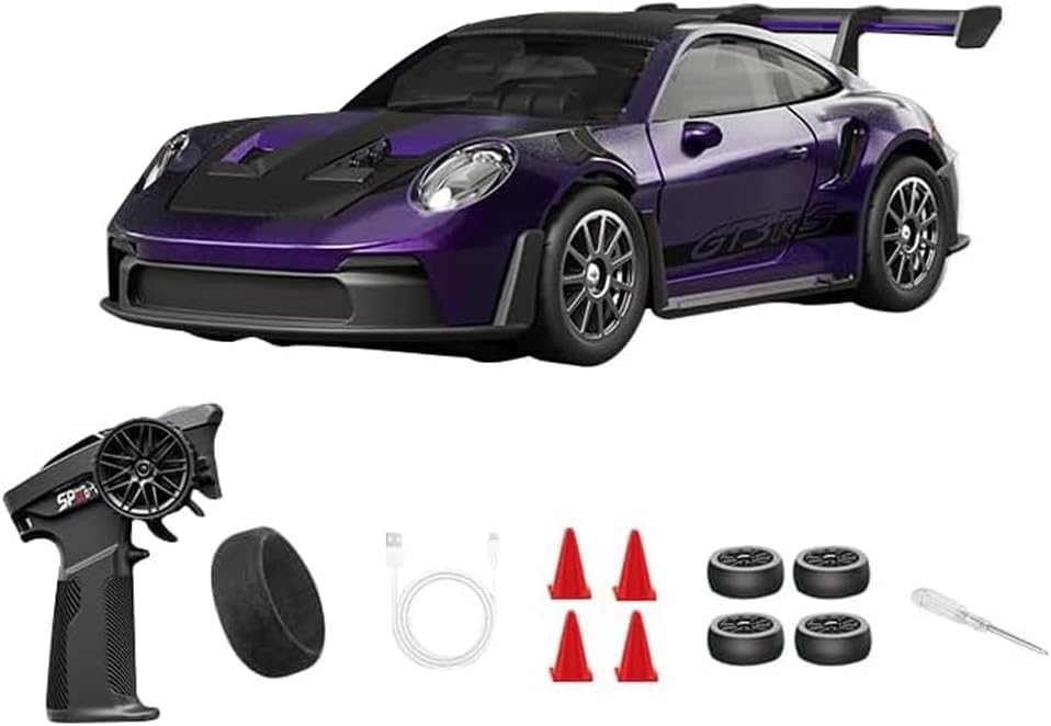 1:43 4WD Alloy Mini Drift RC Car – 20km/h High-Speed Racing Car with EPS Gyroscope, 25–35min Play Time & 35m Control Range, USB Rechargeable for High Playability（Q10/Gray）