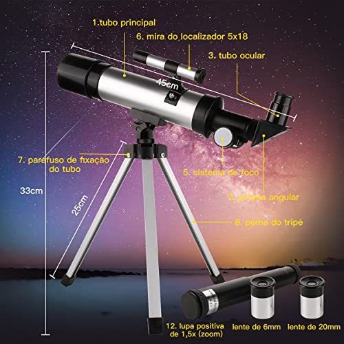 eurynom telescopio astronomico，monoculo para iniciantes e crianças