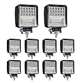 WINBANG LED Light Pods, 4inch 126W Square LED Work Light, Spot & Flood Light Off Road Light, Led Fog Light Truck Light Driving Light Boat Light for Truck Pickup SUV ATV UTV Waterproof (10 Pack)