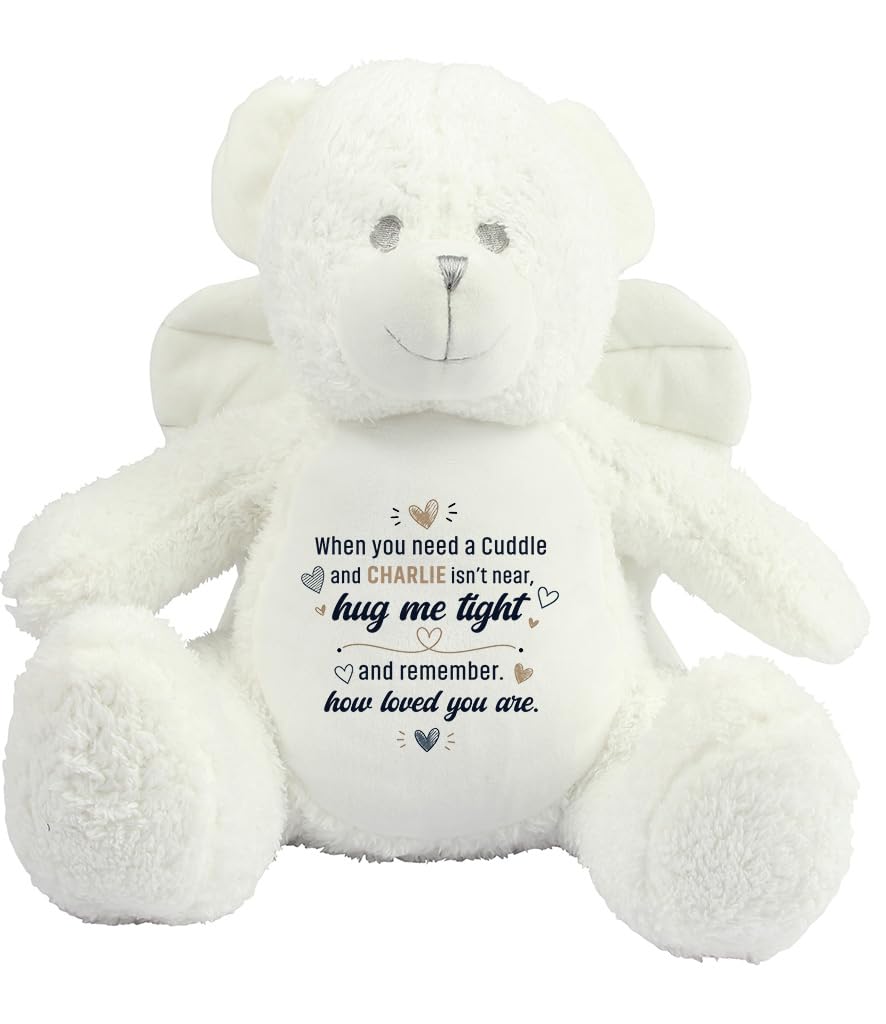 Getagift Personalised When You Need a Cuddle Hug Gift, Custom Name Keepsake Gift for Loved Ones, Long-Distance Relationship Birthday Plush Toy | Soft Toys Teddy., Angel — image 1