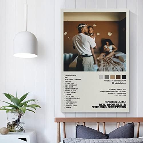 ZOIS Kendrick Lamar Poster Mr. Morale & The Big Steppers Album Cover Decorative Painting Canvas Wall Art Living Room Posters Bedroom Painting 12x18inch(30x45cm), Unframe-style