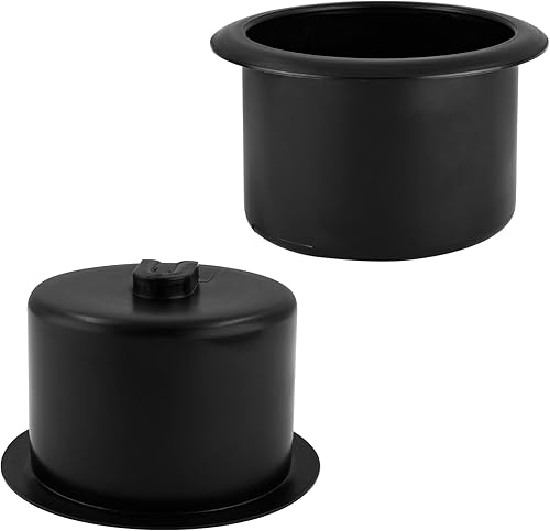 2 portavasos con asas reclinables, soporte de plástico para tazas de repuesto, para sofá, mesa, caravana, coche, barco, color negro