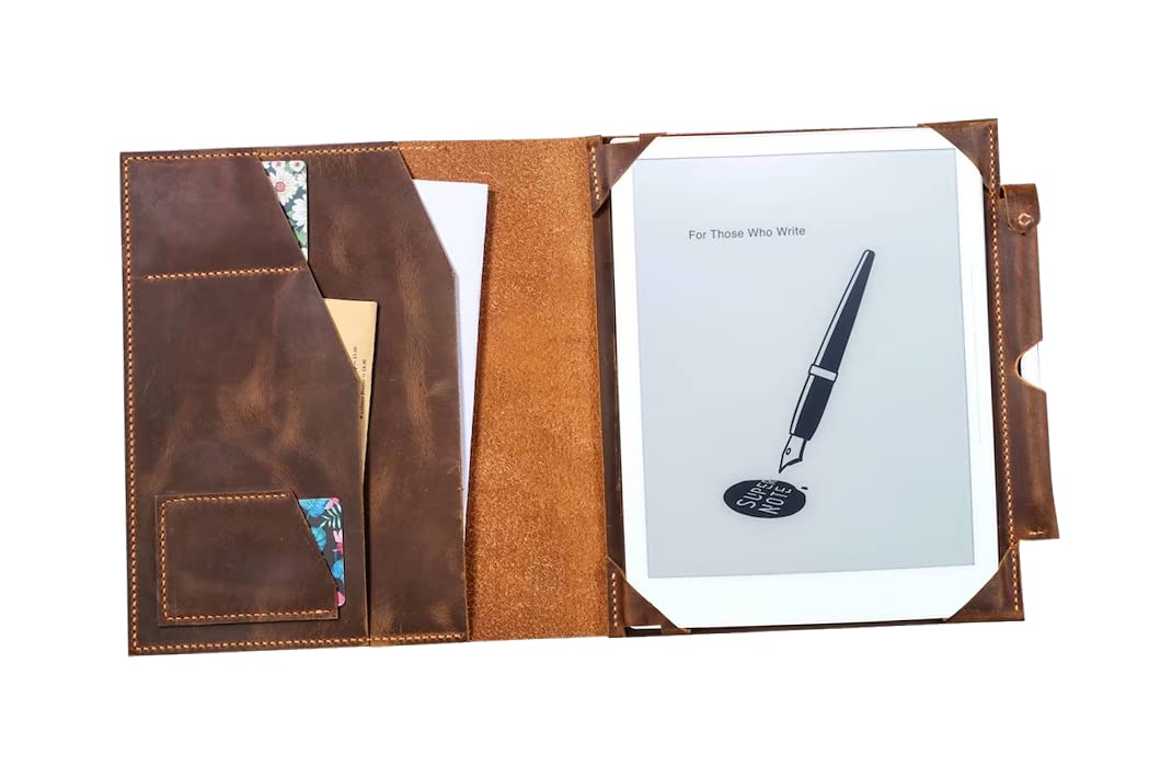 Amazon.com: Handcrafted Rugged Leather Folio Cover Case for