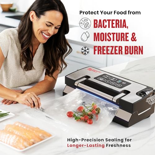 Image of Magic Mill Pro Liquid Vacuum Sealer Machine, New Patent Technology for Liquid, Dry, Moist Food, Upgraded Handle Lock, 90Kpa Bag Storage, Built-in Cutter, Removable Drip Tray, Double Seal for Freshness