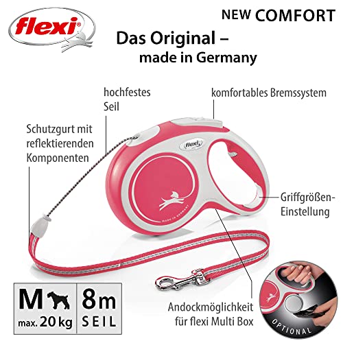 flexi Hundeleine, ausziehbar, mit weichem Griff, 3 m / 5 m / 8 m / 8 m / 8-20 kg, blau, small, 4000498043127