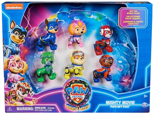 Paw Patrol: The Mighty Movie Toy Figures Gift Pack with 6 Collectible Action Figures Kids Toys for Boys and Girls Aged 3 and up