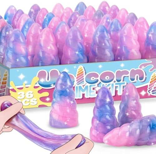 Unicorn Slime Party Favors for Kids, 36 Pack Non-Sticky & Stretch...