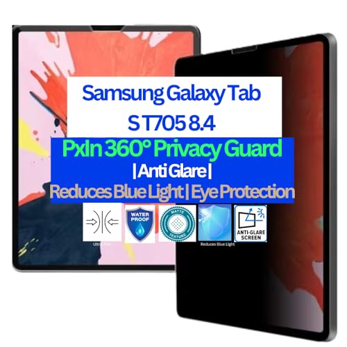 Image of Pxin Tablet Privacy Guard compatible with Samsung Galaxy Tab S T705 8.4 | Privacy screen protector | Anti Glare | Anti Spy | Reduces blue light | Self healing from scratches | Eye Protection