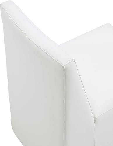 Miniatura 10 de Manhattan Comfort Anna - Silla de comedor moderna cuadrada con tapicería de piel sintética de pies a cabeza y acolchado de plástico para pies,