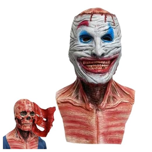 DAJASD Masque Halloween Clown Tueur, Masque Halloween Effrayant Clown, Masque déchiré Double Couche en Latex, Doux pour La Peau, Doux et non Toxique pour Halloween, Carnaval et fête d'horreur Cosplay