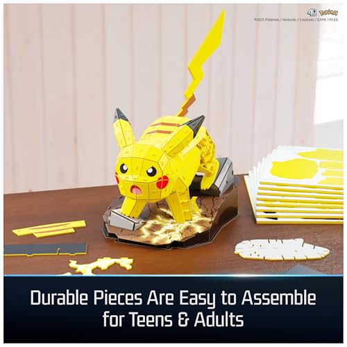 4D Build, Pokémon Pikachu, 3D-modelset, Pokémon-verzamelobjecten, Kanto-starterverzameling, bureaudecoratie, bouwspeelgoed, 3D-puzzels, 201 stukjes - Afbeelding 5