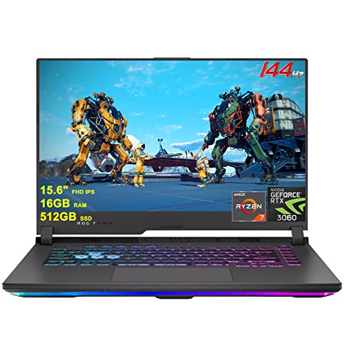 Image of ASUS ROG Strix G15 G513 Gaming Laptop 15.6 inch FHD IPS 144Hz AMD Octa-Core Ryzen 7 4800H (Beats i7-11370H) 16GB RAM 512GB SSD GeForce RTX 3060 6GB Graphic USB-C RGB Backlit Win11 Black + HDMI Cable