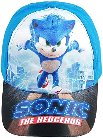 Bonamana Sonic The Hedgehog Printing Baseball Cap for Boys Girls Adjustable Kid Hat Flat Brim Hat Children Sun Hat Visor Cap