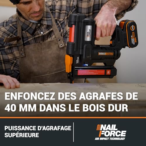 WORX WX844.9 20V Cordless 18 Gauge Narrow Crown Stapler - Efficient Battery Powered Staple Gun for Woodworking, Trim, Cabinets, Underlayment - Quick-Load, Anti-Ejection, Dual Firing Modes - Tool Only 4 WORX WX844.9 20V Cordless 18 Gauge Narrow Crown Stapler - Efficient Battery Powered Staple Gun for Woodworking, Trim, Cabinets, Underlayment - Quick-Load, Anti-Ejection, Dual Firing Modes - Tool Only - Image 4