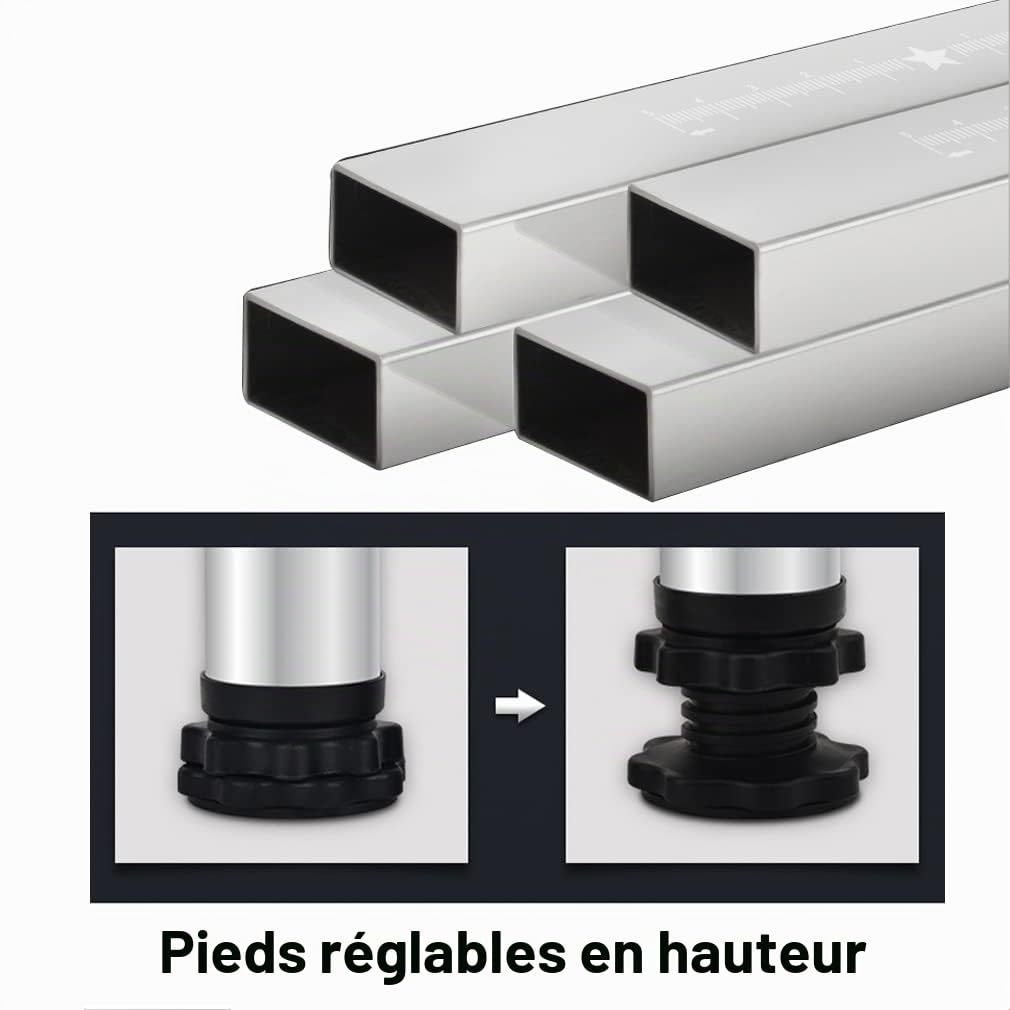 Socle réglable de 38 à 41 cm pour réfrigérateur, congélateur et lave-vaisselle – Robuste, résistant à la corrosion, capacité de charge jusqu'à 200 kg (47-70 cm)