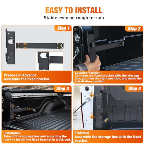 Nilight Truck Bed Tool Box Driver Side & Passenger Side Truck Toolbox Fit for Chevrolet Silverado GMC Sierra 1500 2500 3500 2007-2018 Swing Case Truck Bed Storage Box w Lockable Lid Wheel Well Toolbox