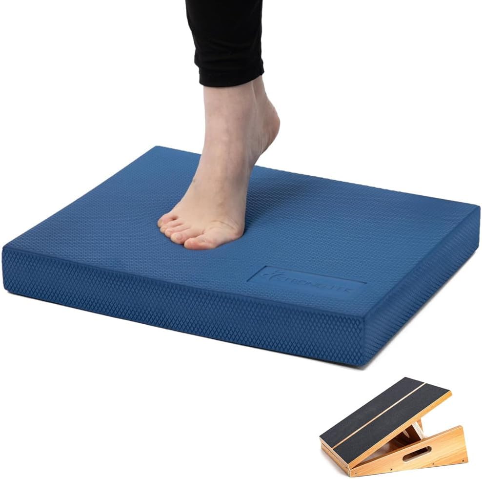 strongtek Portable Slant Board & Balance pad – Stretch & Rehab Combo