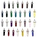 Keyzone 30pcs Bullet Shape Healing Pointed Chakra Beads Quartz Crystal Stone Pendants for DIY Necklace Jewelry Making, Assorted Color