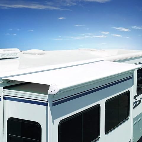 Slideout Topper Awning Replacement Fabric Cut to Fit (82", White) Cover