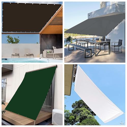 Coupe-vent voiles avec oeillets 6,5x8,5m en polyester gris foncé - 3