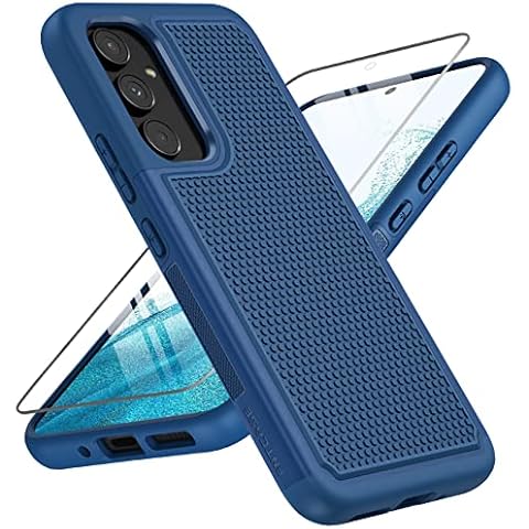 FNTCASE for Samsung Galaxy A54 Case: Dual Layer Shockproof Drop Protection Phone Case - 360 Military Grade Protective Mobile Cover Rugged Matte Heavy Duty Slim TPU Aesthetic Cases Blue Cover