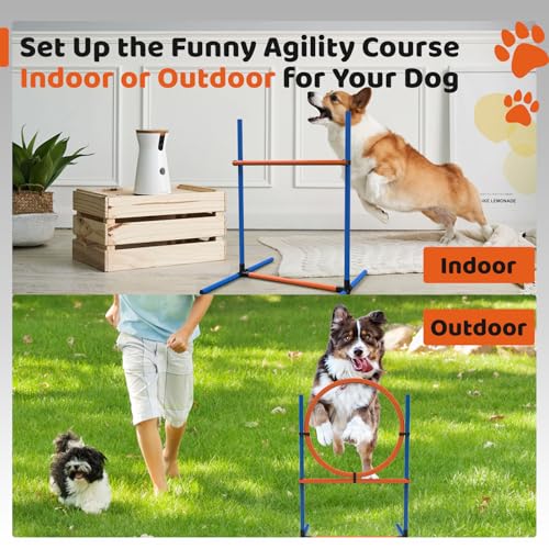 Sedeke 24011-1 4 Sets Pets Agility Training Equipment, Obstacle Training Course Kit, Adjustable Dog Hoop thumb #4
