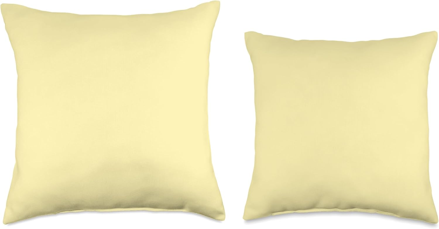 Simple Chic Solid Color Pastel Butter Yellow Throw Pillow