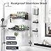 NESOMI Shower Caddy Adhesive Shower Organizer 7-Pack, Rustproof Stainless Steel Bathroom Shelves, Large Capacity No-Drill Rack Storage Accessories with Soap Dish Toothbrush Holder &24 Hooks Home Decor