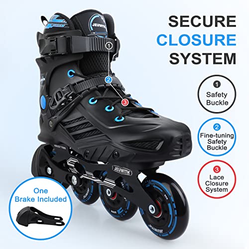 Image of Inline Skates for Women Men, Outdoor Street Blades Roller Adult Male Female, Professional Fitness Roller Skates Blades for Unisex (Black&Blue) Men7.5 /Women8.5 /27cm