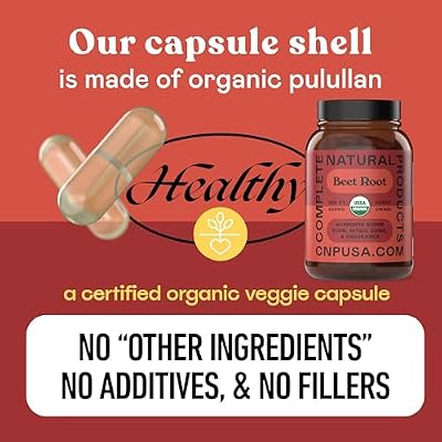 Organic Beet Root Capsules 620mg | 100 Count | Pure Beetroot Powder | Plant-Based, Non-GMO, Vegan Supplement | USA Made Herbal Capsules