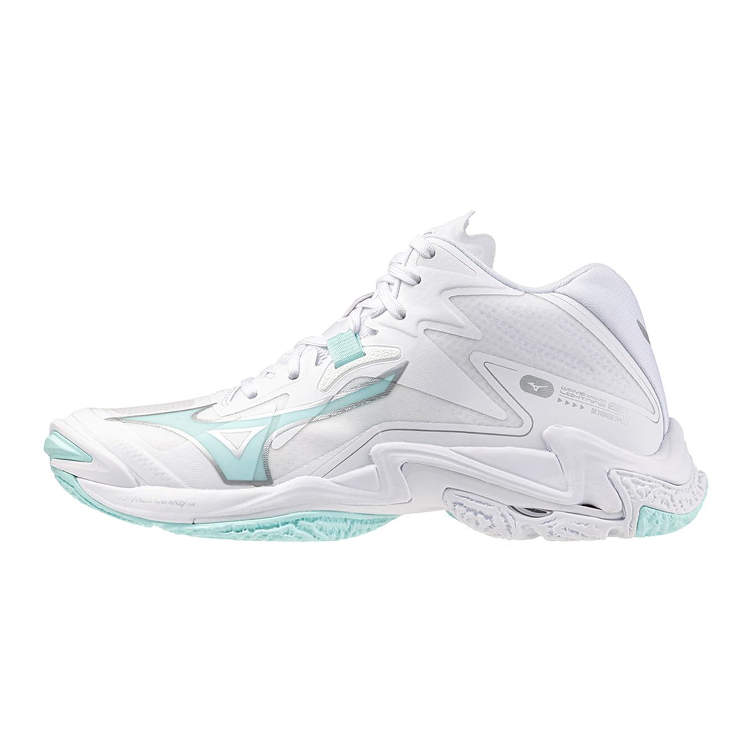 Mizuno Wave Lightning Z8 Mid, Scarpe da Pallavolo Donna, White/Blue Tint